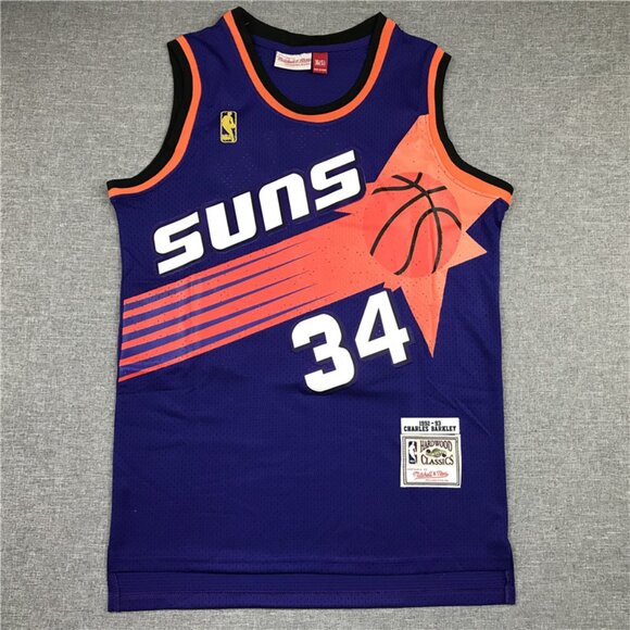 Mens Charles Barkley Purple Stitched Jersey